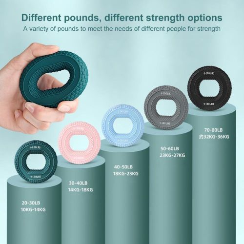 Hand Grip Strengthener, Grip Strength Trainer And Finger Exerciser Silicone Adjustable Hand Grip 20-80LB Gripping Ring Finger Forearm Trainer Carpal E Hand Grip Strengthener, Grip Strength Trainer And Finger Exerciser Silicone Adjustable Hand Grip 20-80LB Gripping Ring Finger Forearm Trainer Carpal E