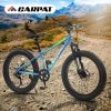S24109 Elecony 24 Inch Fat Tire Bike Adult/Youth Full Shimano 7 Speeds Mountain Bike, Dual Disc Brake, High-Carbon Steel Frame, Front Suspension, Moun